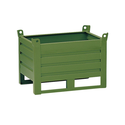 TECNOTELAI CONTAINER IN SHAPED AND REINFORCED SHEET METAL WITH SLIDE, STACKABLE 1+3. 
