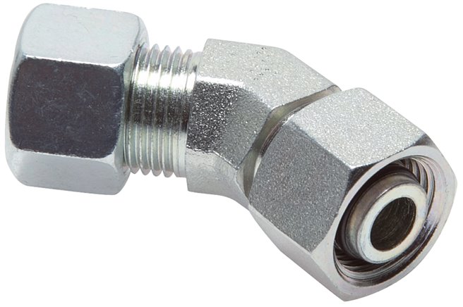 Conexões aparafusadas de 45º ajustáveis com cone de vedação e O-ring