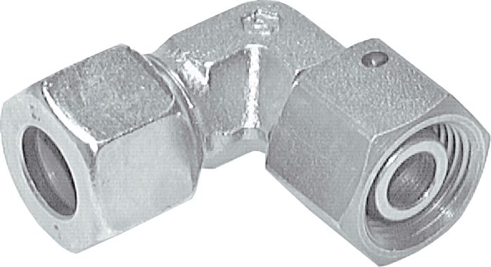Conexões aparafusadas de cotovelo ajustáveis com cone de vedação e O-ring