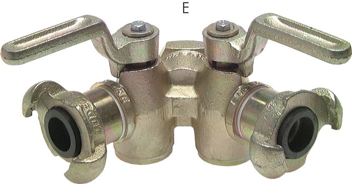 Válvulas de bujão de torneira dupla com acoplamento do compressor (DIN 3487), 42 mm