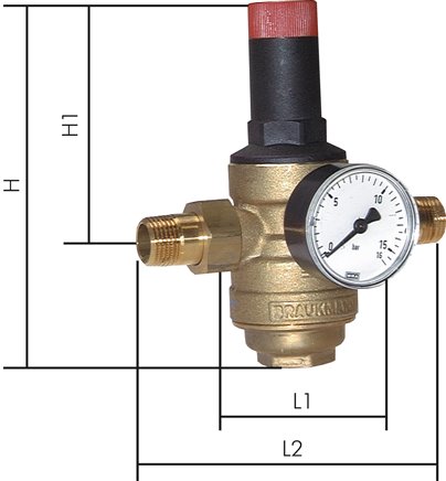 Redutores de pressão do filtro para água potável e nitrogênio (1 5 - 12 bar), PN 25