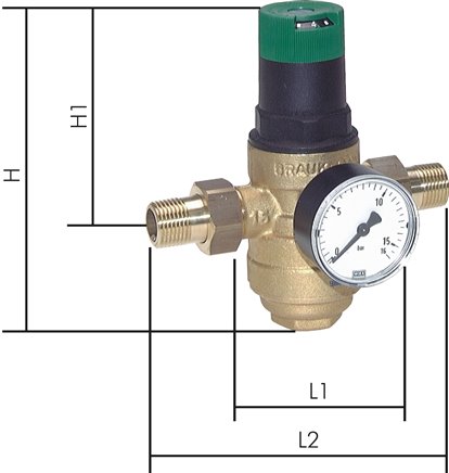 Redutores de pressão do filtro para água potável e nitrogênio (1 5 - 6 bar), PN 25