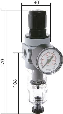 Redutores de pressão do filtro para água e ar - Multifix Série 0, 700 l-min