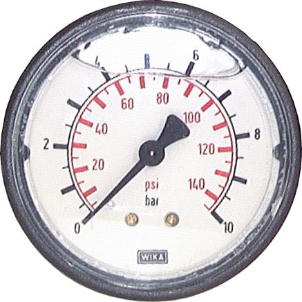 Manómetro de glicerina horizontal Ø 63 mm, classe 2,5