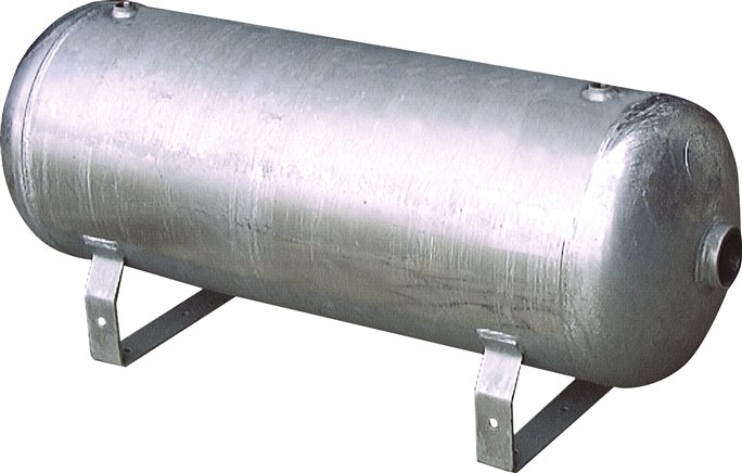Reservatório de ar comprimido horizontal, zincado, até 16 bar