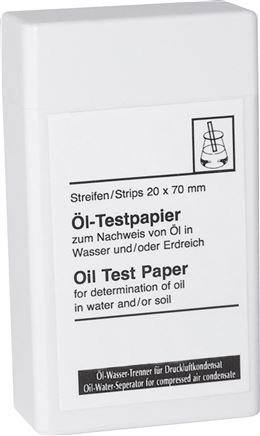 Papéis de teste de óleo para separadores óleo-água