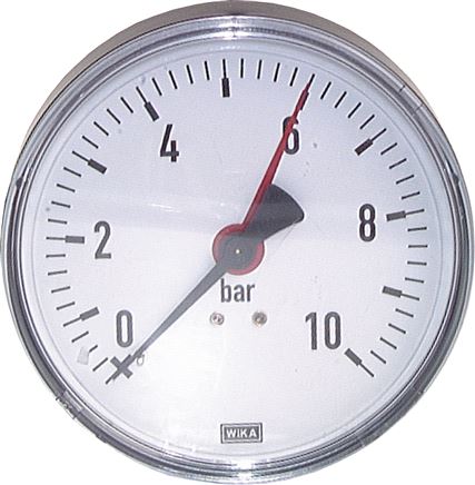 Manómetro, horizontal, Ø 80, 100 mm, classe 2,5
