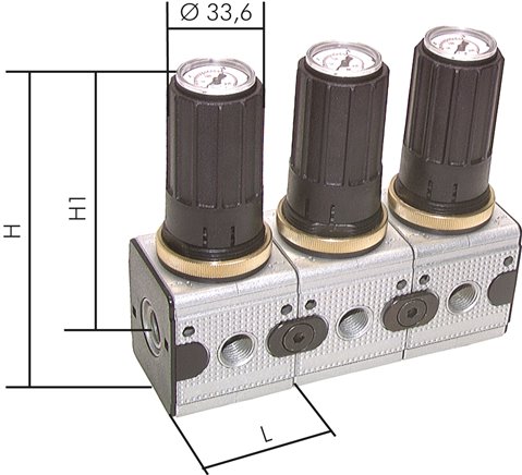 Reguladores de manômetro com alimentação contínua de pressão - Multifix, até 2250 l-min
