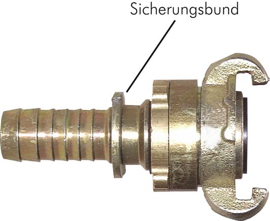 Acoplamentos do compressor de segurança com conexão do parafuso da mangueira e colar de segurança (DIN 3238), 42 mm