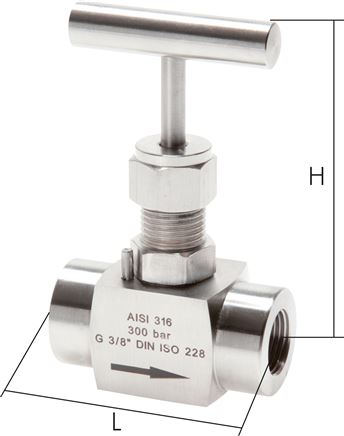 Válvulas de corte de agulha de aço inoxidável, PN 300 (Eco-line)
