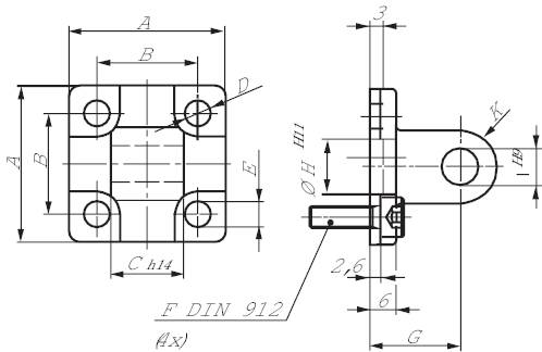 Grampo de montagem giratória (Ø 12 - 25), para cilindro compacto UNITOP