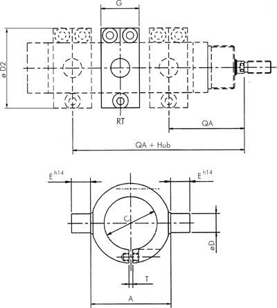 Montagens giratórias centrais, para cilindros ISO 6431 (serão descontinuadas)