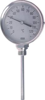Termómetro bimetálico vertical sem poço termométrico - versão industrial, classe 1 0
