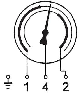 Manómetro de contacto, vertical, Ø 100, 160 mm, de níquel-cromo, classe 1,0 - 2,5